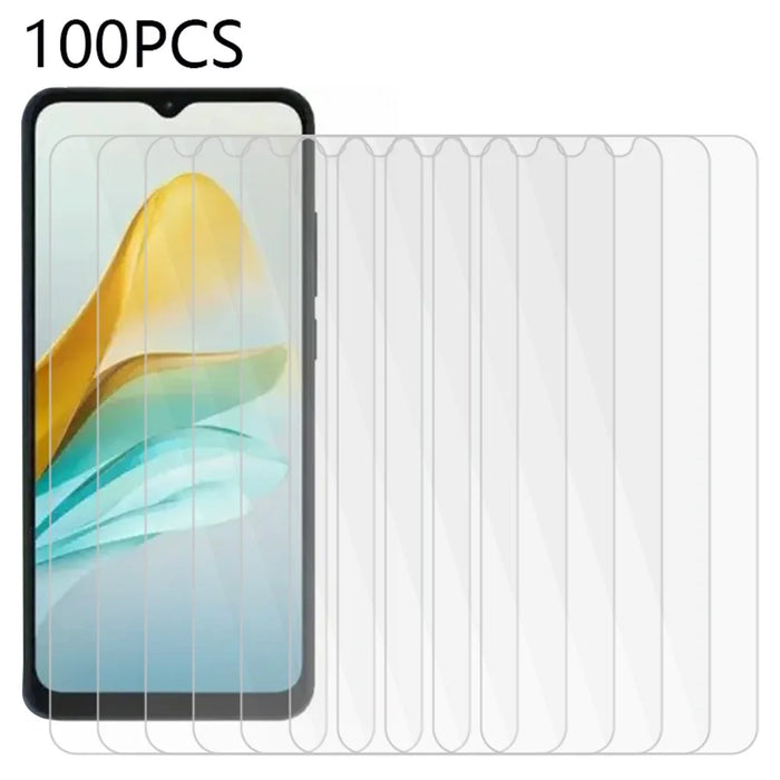 100Pcs for ZTE Blade A53 Pro Tempered Glass Screen Protector Ultra Clear Screen Film (No Package, with Wipes Set, Dust-absorber, Guide Sticker) - 1