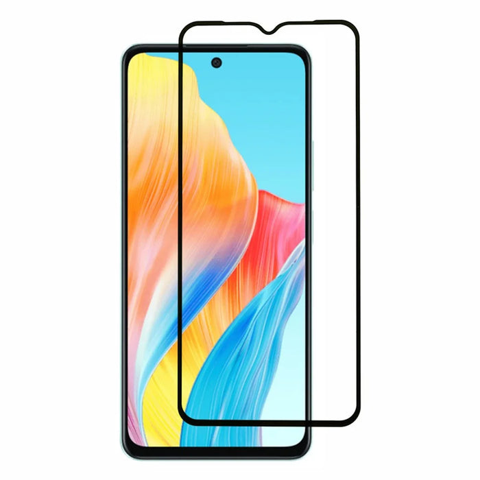 For Oppo A58 4G Full Screen Protector Silk Printing Full Glue 20D Tempered Glass Film - 1