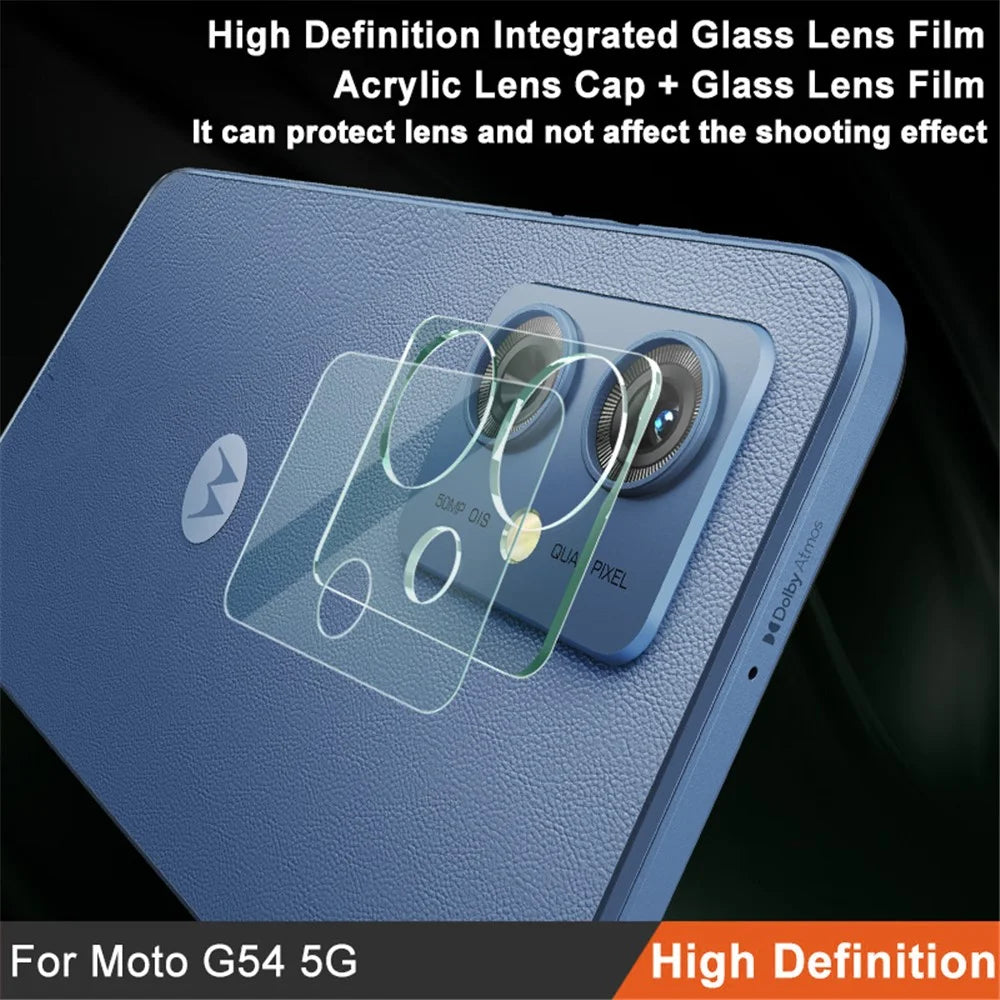 IMAK for Motorola Moto G54 5G Camera Lens Protector Integrated Tempered Glass Lens Film + Acrylic Lens Cap - 2