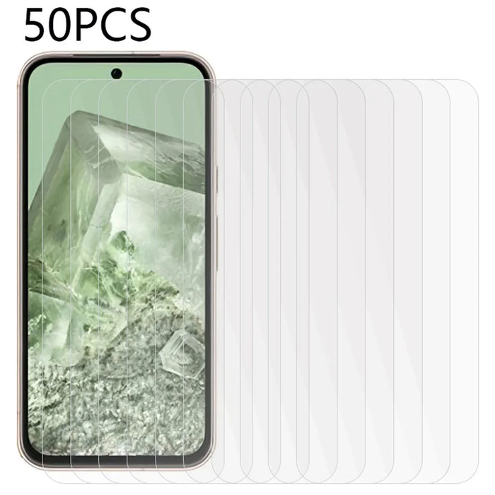 50PCS For Google Pixel 8a Screen Protector 0.3mm Clear Tempered Glass 2.5D Film - 1