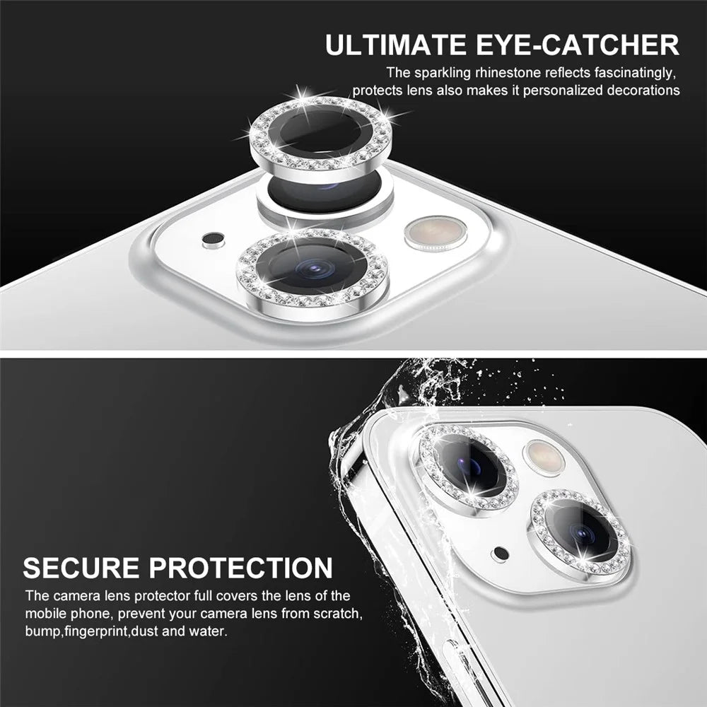 ENKAY HAT PRINCE 1 Set For iPhone 14 / 14 Plus Camera Lens Film Tempered Glass+Aluminum Alloy Lens Protector - Baby Blue - 2