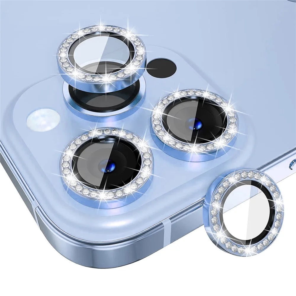 ENKAY HAT PRINCE 1 Set For iPhone 14 Pro / 14 Pro Max Camera Lens Protector Tempered Glass+Aluminum Alloy Lens Film - Baby Blue - 1