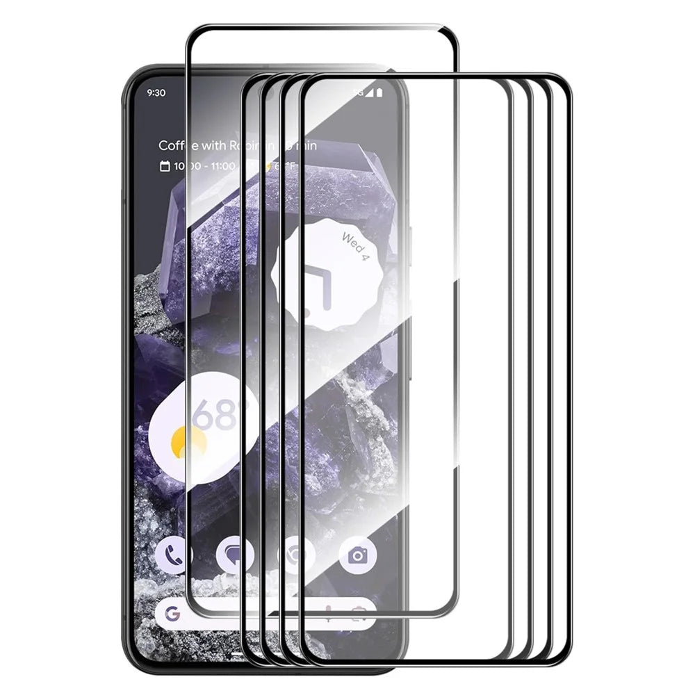 ENKAY HAT PRINCE 5Pcs for Google Pixel 8 Anti-explosion Screen Protector 0.26mm 9H 2.5D Silk Printing Film - 1
