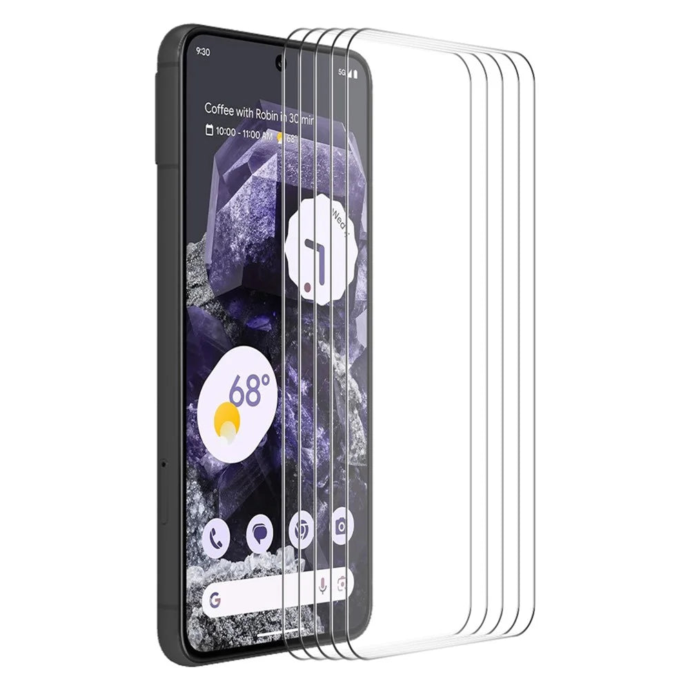 ENKAY HAT PRINCE 5Pcs 0.26mm 2.5D Screen Protector for Google Pixel 8 High Aluminium-silicon Glass Clear Screen Film - 1