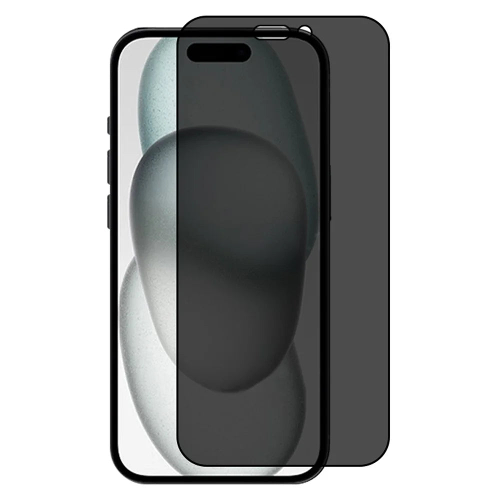 RURIHAI For iPhone 15 Screen Protector 360-Degree Anti-Spy 0.26mm 2.5D High Aluminum-silicon Glass Phone Screen Film - 1