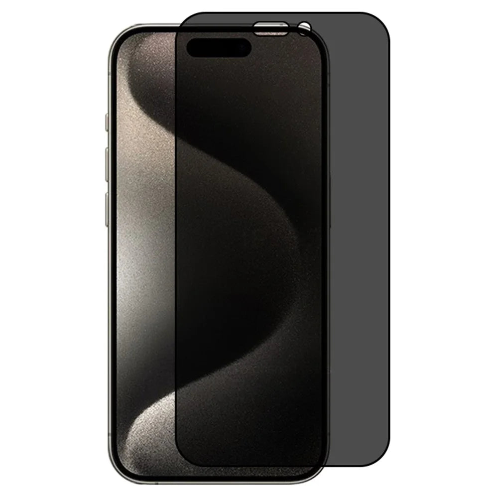 RURIHAI For iPhone 15 Pro Phone Screen Protector Anti-fingerprint Anti-Spy Full Screen Film - 1