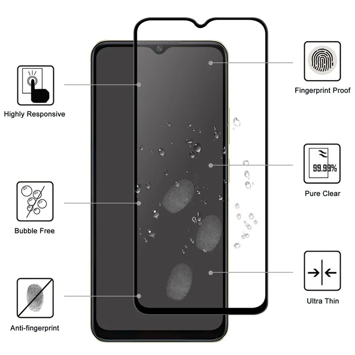 For Oppo A38 4G AGC Tempered Glass with Black Edge Full Glue Full Coverage Screen Protector - 2