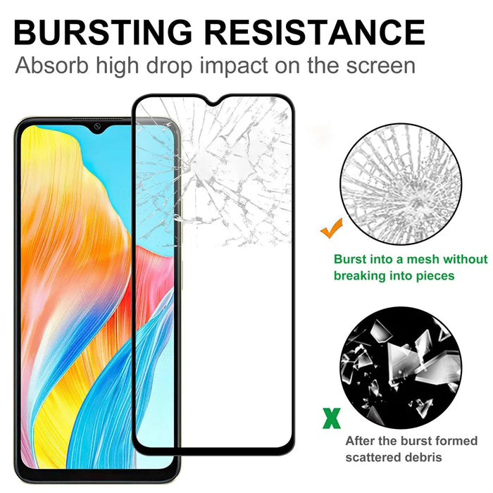 For Oppo A38 4G AGC Tempered Glass with Black Edge Full Glue Full Coverage Screen Protector - 4
