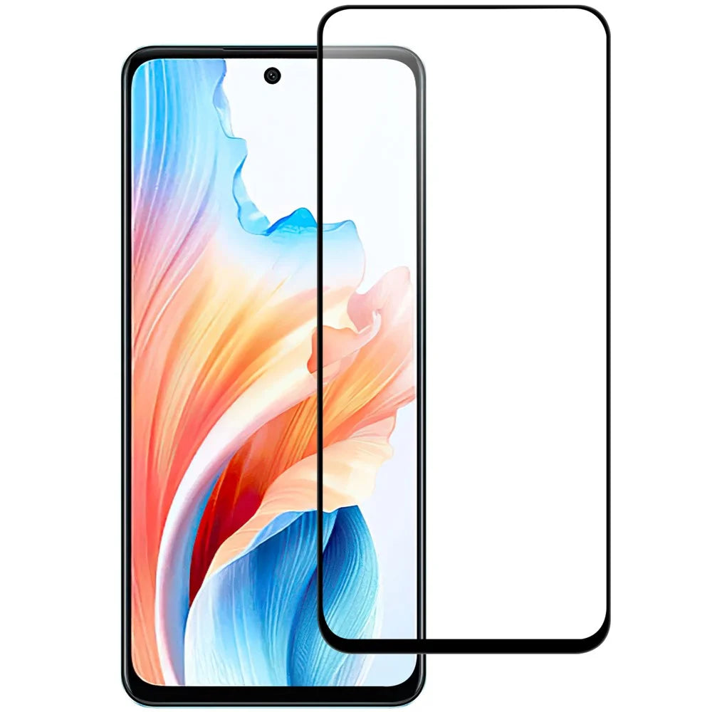 For Oppo A79 5G / A2 5G AGC Tempered Glass with Black Edge Full Glue Full Coverage Screen Protector - 1