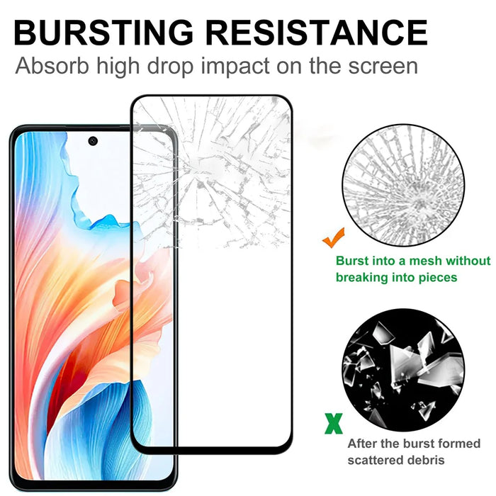 For Oppo A79 5G / A2 5G AGC Tempered Glass with Black Edge Full Glue Full Coverage Screen Protector - 4