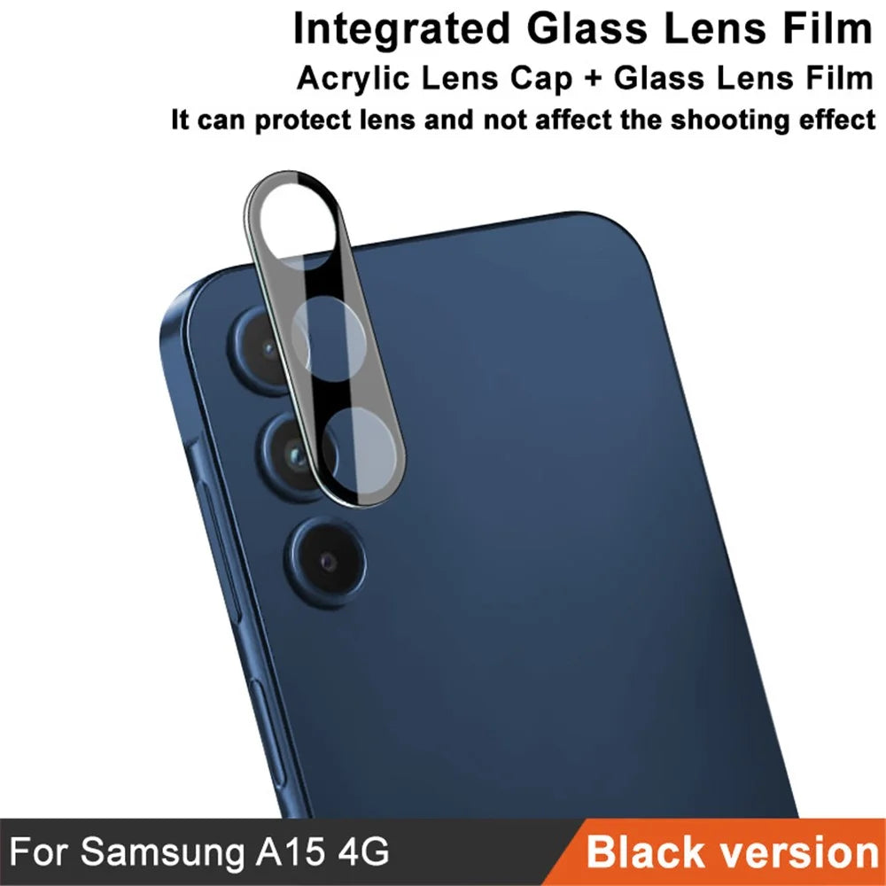 IMAK For Samsung Galaxy A15 5G Phone Lens Film Tempered Glass Lens Protector + Acrylic Lens Cap (Black Version) - 2