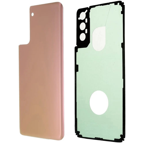 For Samsung Galaxy S21+ 5G G996 Battery Housing Cover with Adhesive Sticker (without Logo) - Pink - 1