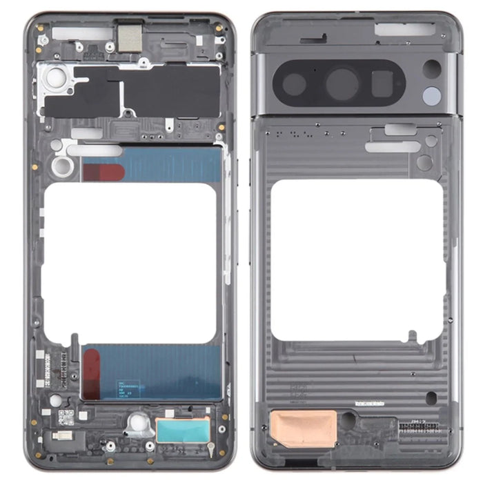 For Google Pixel 8 Pro GC3VE G1MNW OEM Middle Plate Frame Spare Part (without Logo) - Black - 1