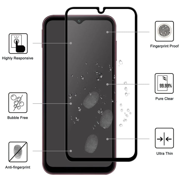 For Samsung Galaxy A15 4G AGC Tempered Glass with Black Edge Full Glue Full Coverage Screen Protector - 2