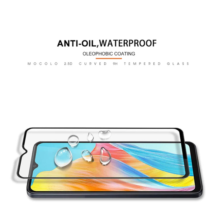 MOCOLO For Oppo A38 4G Screen Protector Full Coverage Silk Printing Tempered Glass Film - Black - 3