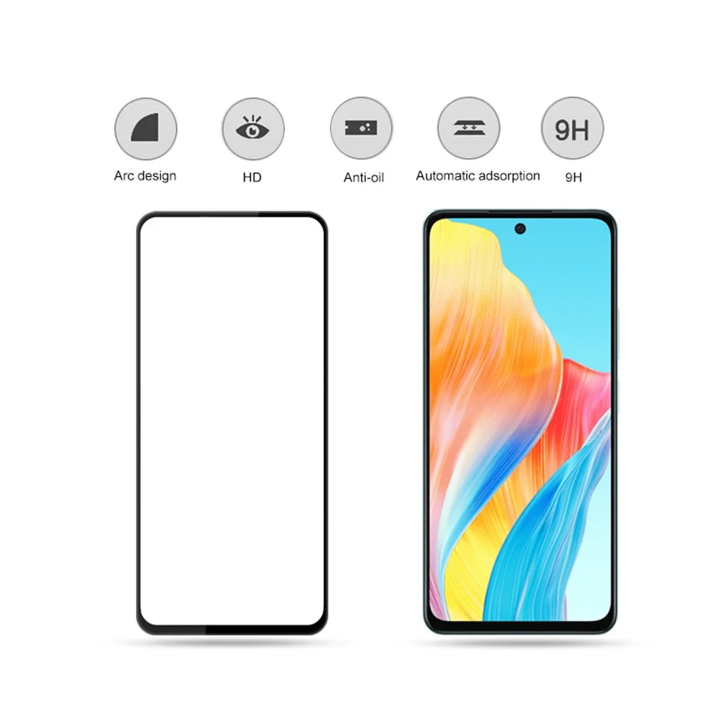 MOCOLO For Oppo A58 4G Screen Protector Full Glue Secondary Hardening Tempered Glass Film - Black - 3
