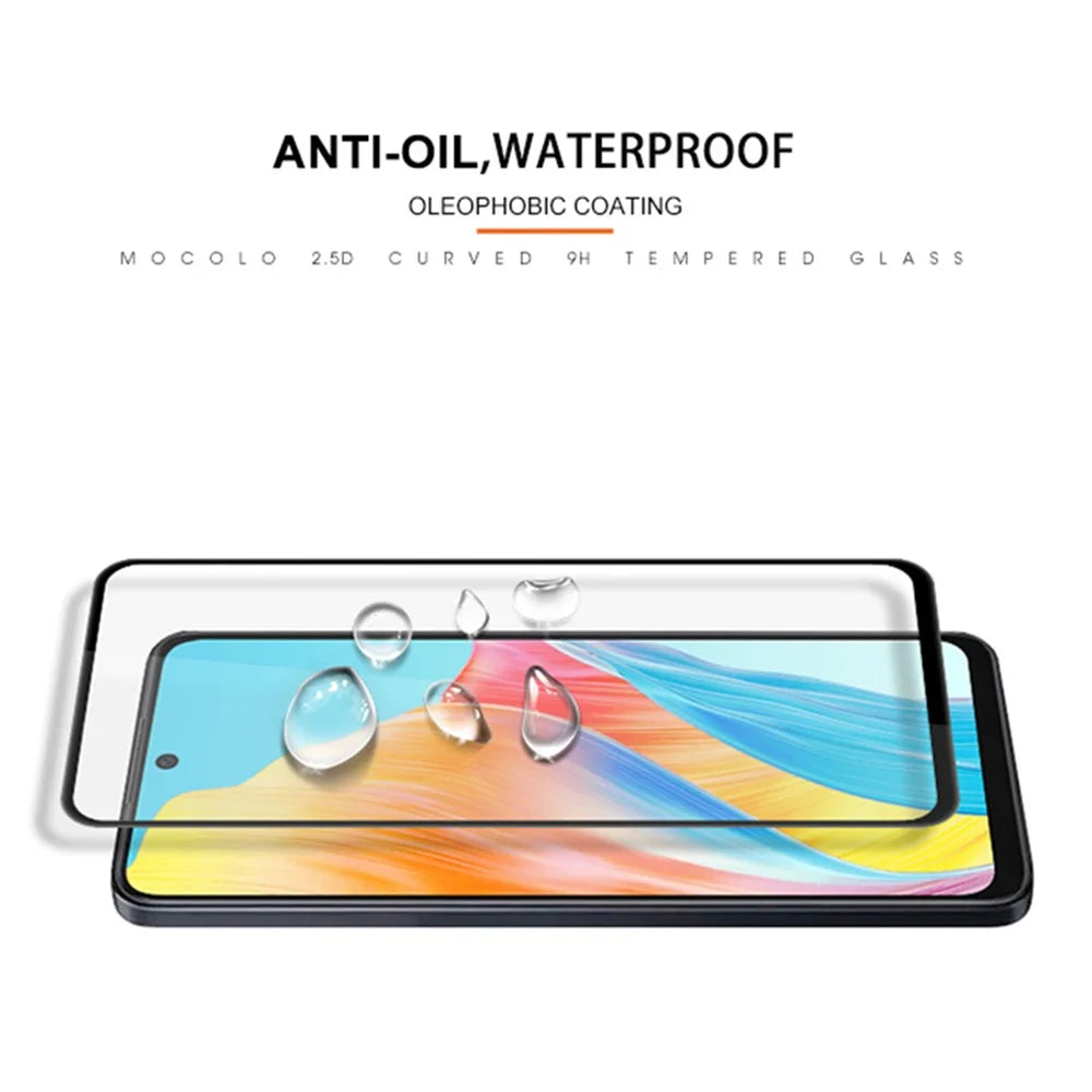 MOCOLO For Oppo A58 4G Screen Protector Full Glue Secondary Hardening Tempered Glass Film - Black - 6
