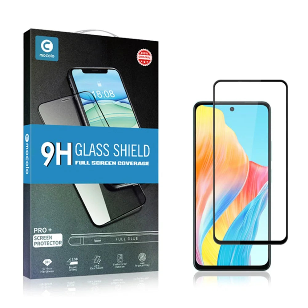 MOCOLO For Oppo A58 4G Screen Protector Full Glue Secondary Hardening Tempered Glass Film - Black - 7