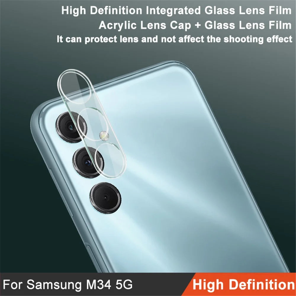 IMAK for Samsung Galaxy M34 5G / F34 5G Integrated Camera Lens Film Tempered Glass Lens Protector + Acrylic Lens Cap - 4