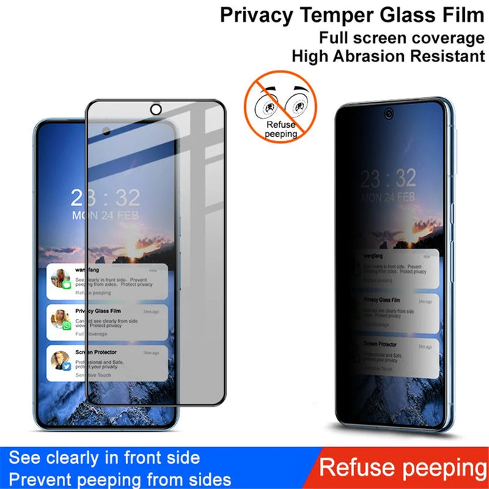 IMAK For Google Pixel 8 Pro Anti-spy Tempered Glass Screen Protector Full Cover Screen Film - 2