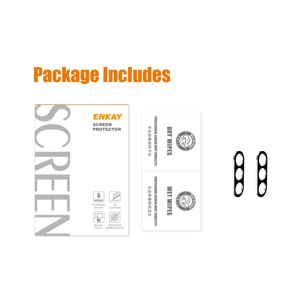 ENKAY HAT PRINCE 2Pcs For Samsung Galaxy A15 5G Rear Lens Protector Tempered Glass Full Cover Camera Lens Film - Black - 6