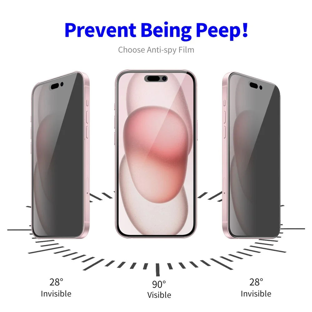 ENKAY HAT PRINCE 5Pcs For iPhone 15 Film Full Screen Anti-Spy 9H Screen Protector - 3