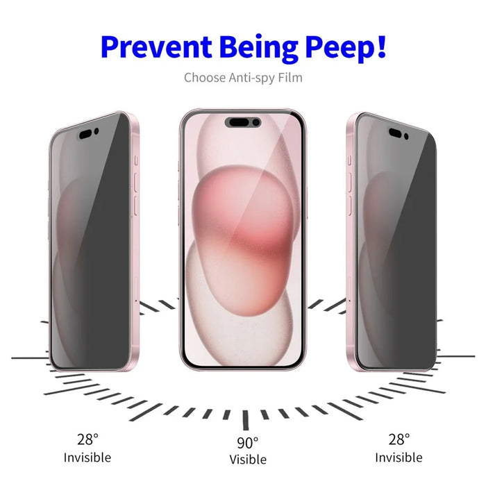 ENKAY HAT PRINCE 5Pcs For iPhone 15 Plus Screen Protector Anti-Spy Anti-glare High Aluminium-silicon Glass Film - 3