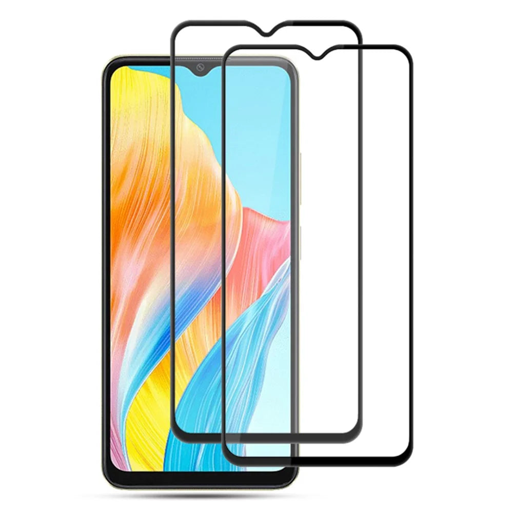 AMORUS 2Pcs For Oppo A38 4G Screen Protector 9H Anti-explosion Tempered Glass Film - Black - 1