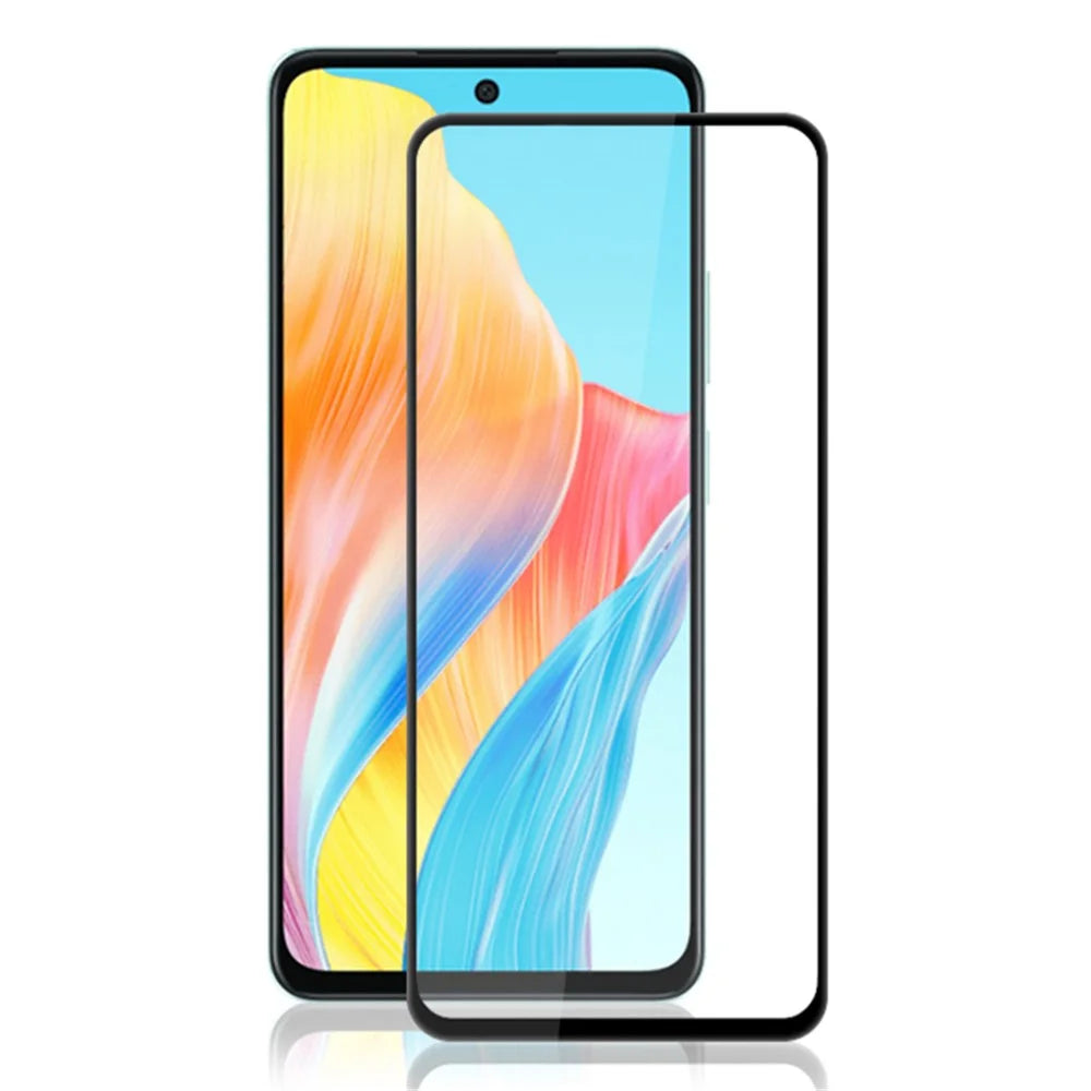 AMORUS For Oppo A58 4G Tempered Glass Film Anti-explosion Full Cover Screen Protector - Black - 1