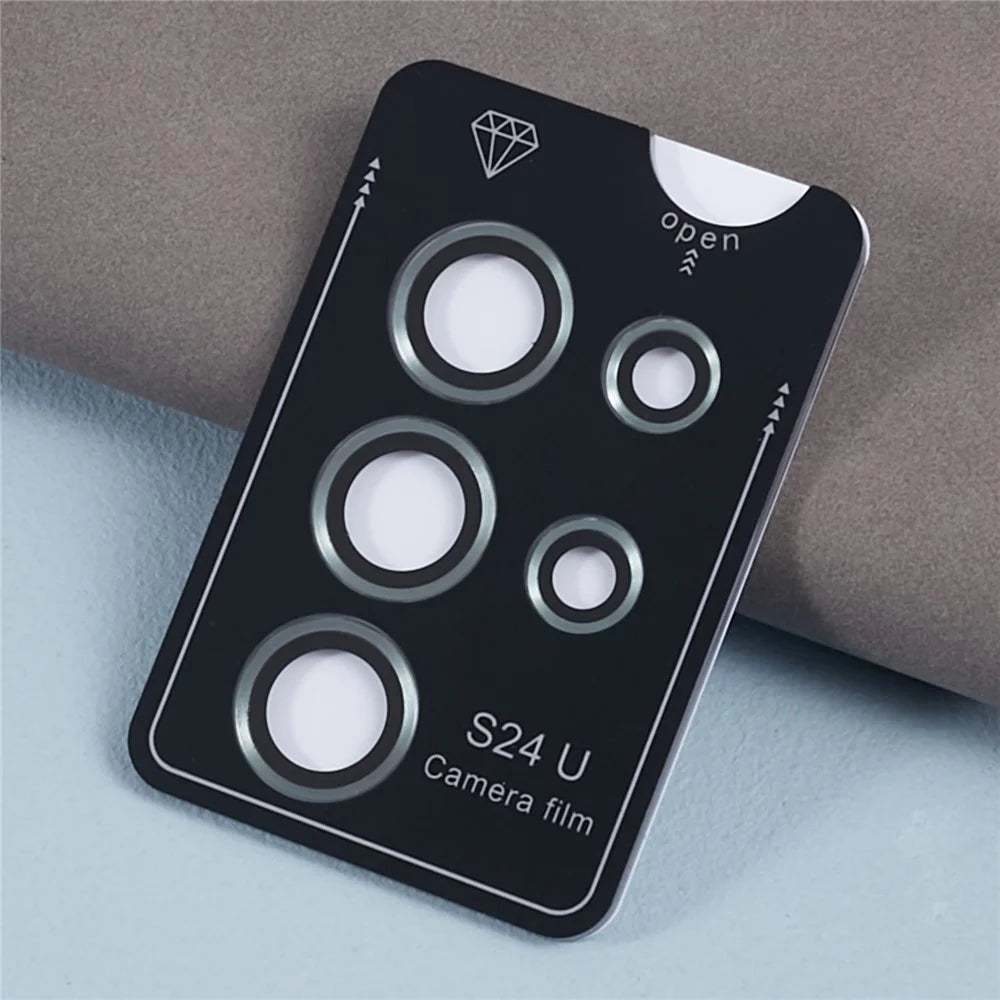 For Samsung Galaxy S24 Ultra Camera Lens Protector Set Electroplating Metal + Tempered Glass Individual Lens Film - Green - 4