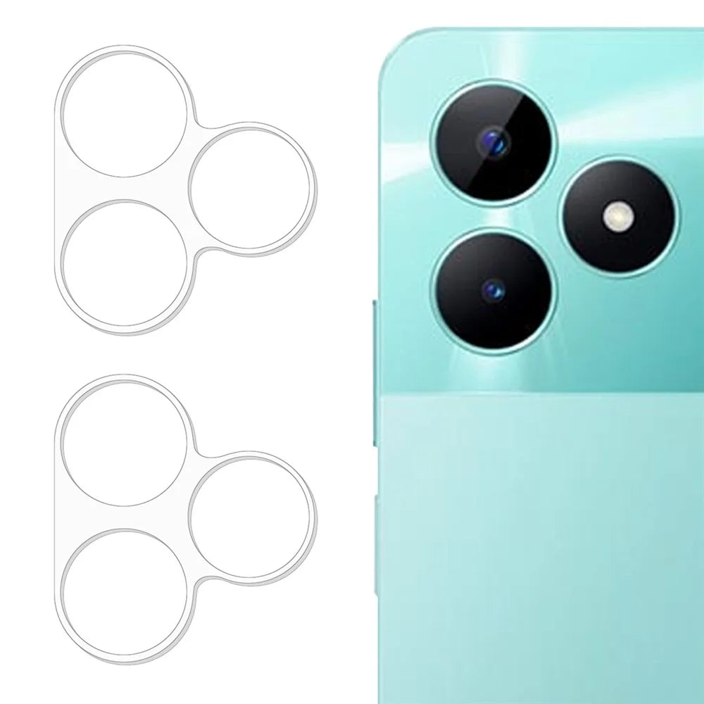2Pcs 3D Arc Edge Lens Film for Realme C53 (India) / C51 Tempered Glass Phone Rear Lens Protector - 1