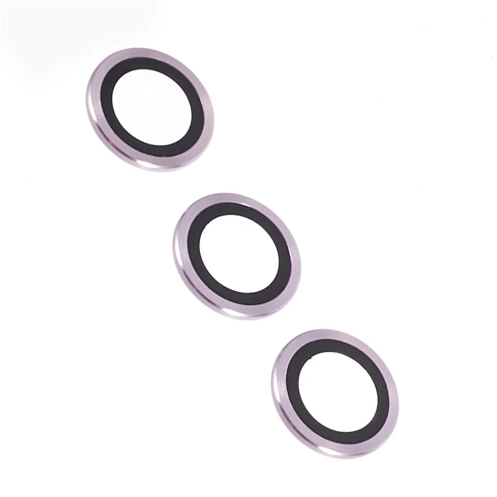 For Samsung Galaxy S24 Camera Lens Protector Set Metal + Tempered Glass Individual Ring Film - Pink - 3