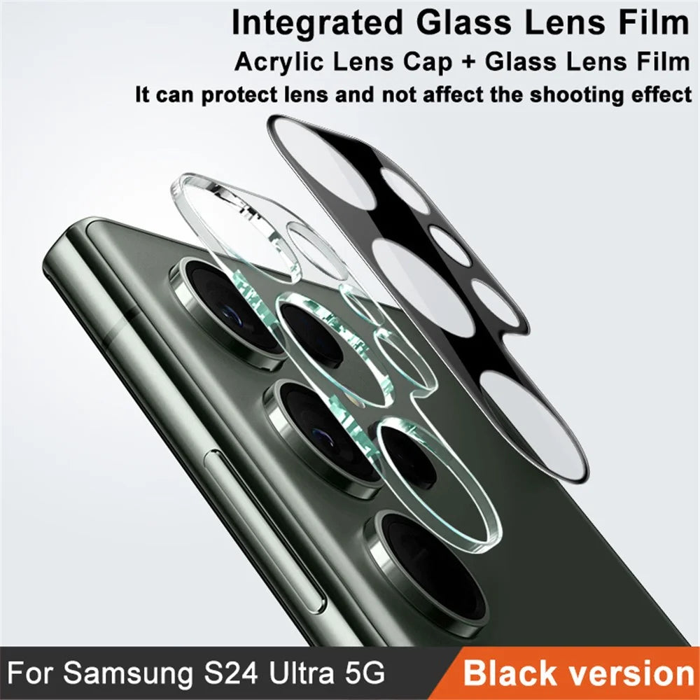 IMAK For Samsung Galaxy S24 Ultra Camera Lens Protector Acrylic Lens Cap + Tempered Glass HD Lens Film (Black Version) - 2