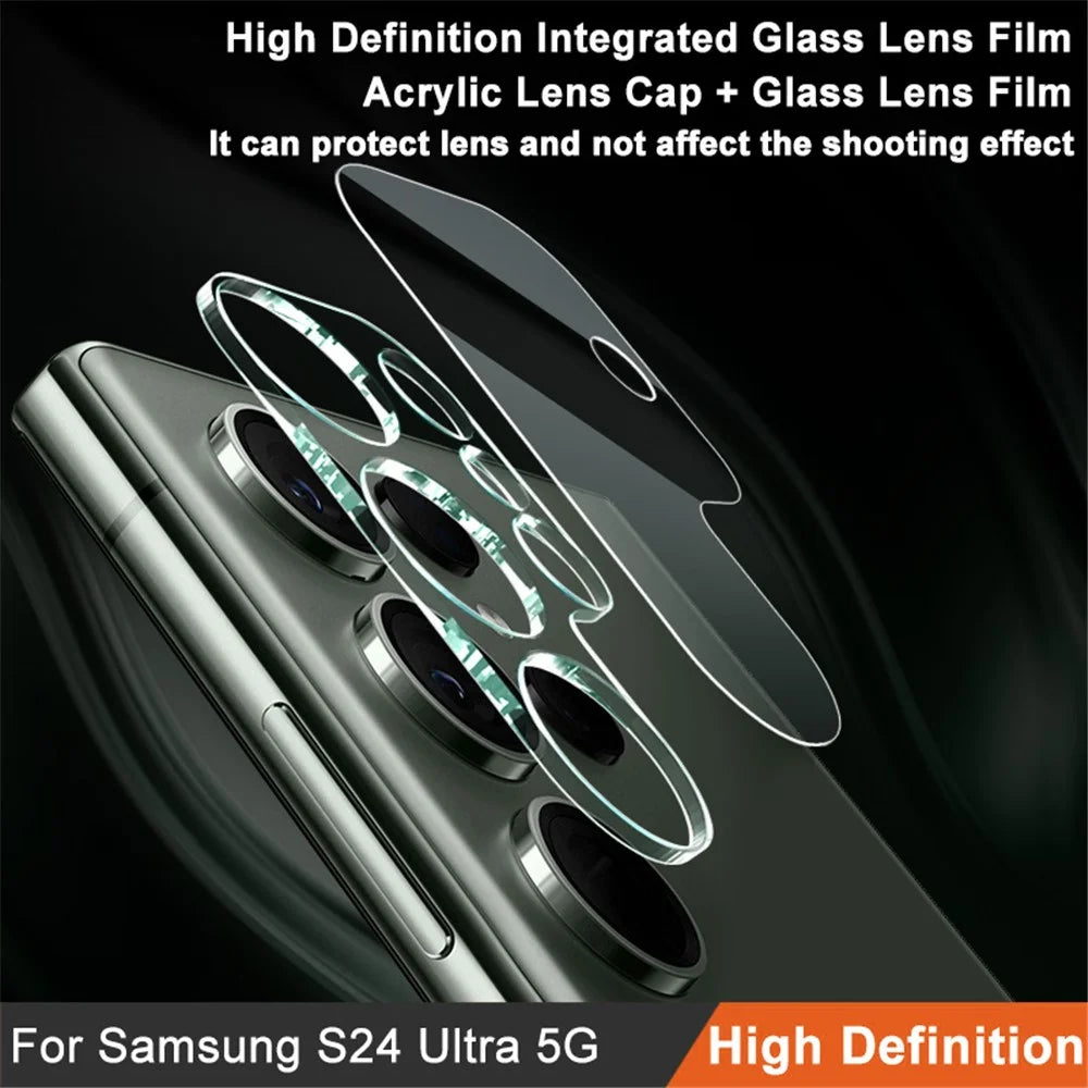 IMAK for Samsung Galaxy S24 Ultra Tempered Glass Lens Protector + Acrylic Lens Cap Camera Lens Film - 2