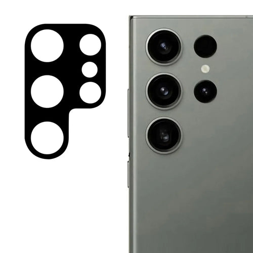 For Samsung Galaxy S24 Ultra Silk Printing Camera Lens Film Tempered Glass Lens Protector with Bottom Plate - 1