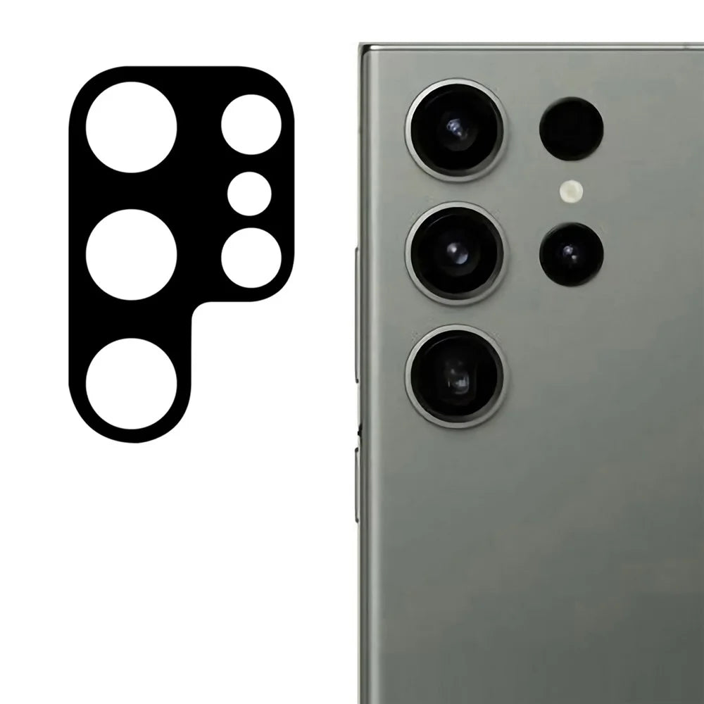 For Samsung Galaxy S24 Ultra Tempered Glass Black Camera Lens Film Silk Printing Lens Protector - 1