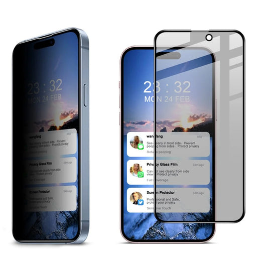 IMAK For iPhone 15 Plus Anti-peep Screen Protector Privacy Full Cover Tempered Glass Film - 2