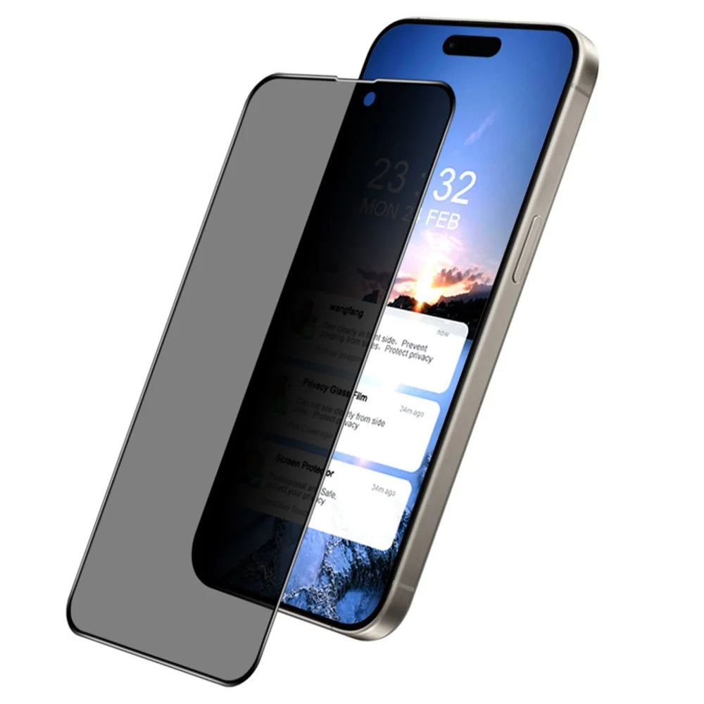 IMAK For iPhone 15 Pro Max Tempered Glass Film Anti-peep Anti-fingerprint Screen Protector - 4