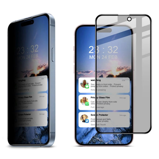 IMAK For iPhone 15 Tempered Glass Film Anti-spy Anti-fingerprint Screen Protector - 2