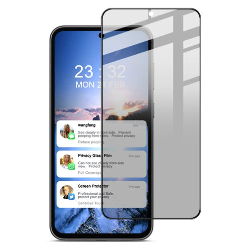 IMAK For Samsung Galaxy S23 FE Anti-Spy Full Screen Protector Full Glue Tempered Glass Film - 1