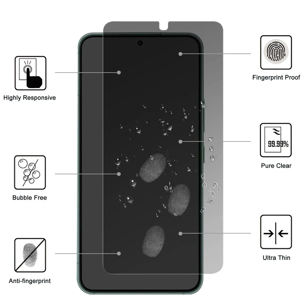 For Samsung Galaxy S24 Anti-spy Screen Protector 2.5D Arc Edge Tempered Glass Film - 2