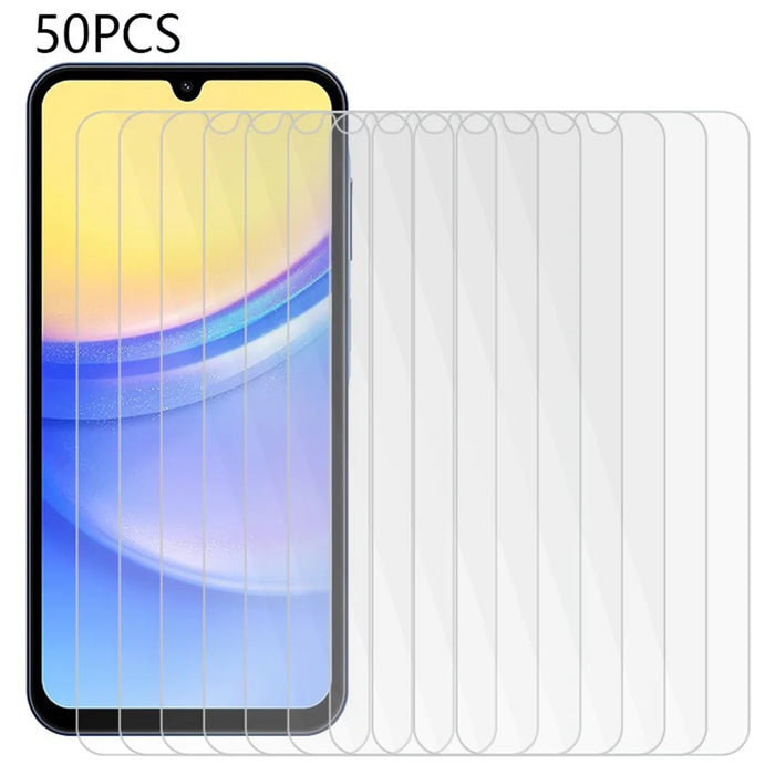 50PCS For Samsung Galaxy A15 5G Tempered Glass Screen Protector 2.5D 0.3mm Shatter-Proof Film - 1