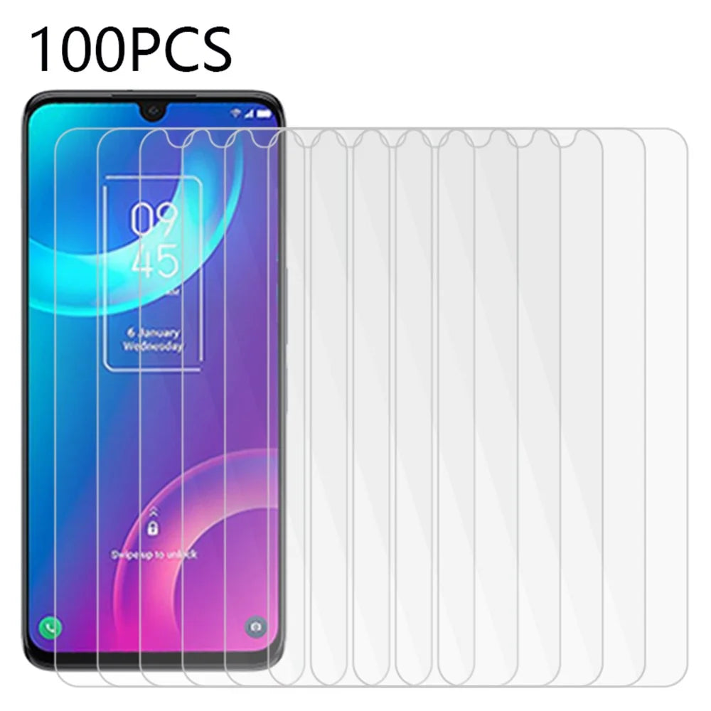 100Pcs for TCL 30 Screen Protector Bubble Free HD Tempered Glass Anti-Dust Film (No Package, with Wipes Set, Dust-absorber, Guide Sticker) - 1