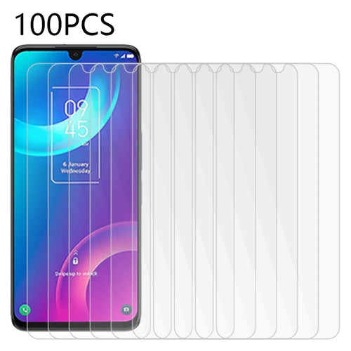 100Pcs for TCL 30 Screen Protector Bubble Free HD Tempered Glass Anti-Dust Film (No Package, with Wipes Set, Dust-absorber, Guide Sticker) - 1