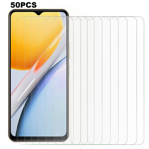 50Pcs for vivo Y36i 5G Tempered Glass Screen Protector Full Glue Ultra Clear Film (No Package, with Wipes Set, Dust-absorber, Guide Sticker) - 1