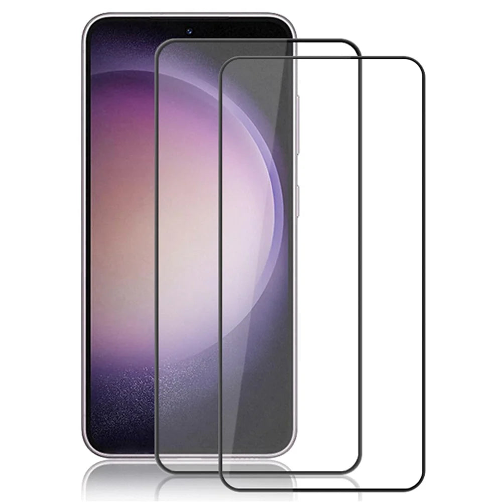 AMORUS 2Pcs For Samsung Galaxy S25 / S24 Tempered Glass Screen Protector Silk Printing Full Glue Film - Black - 1