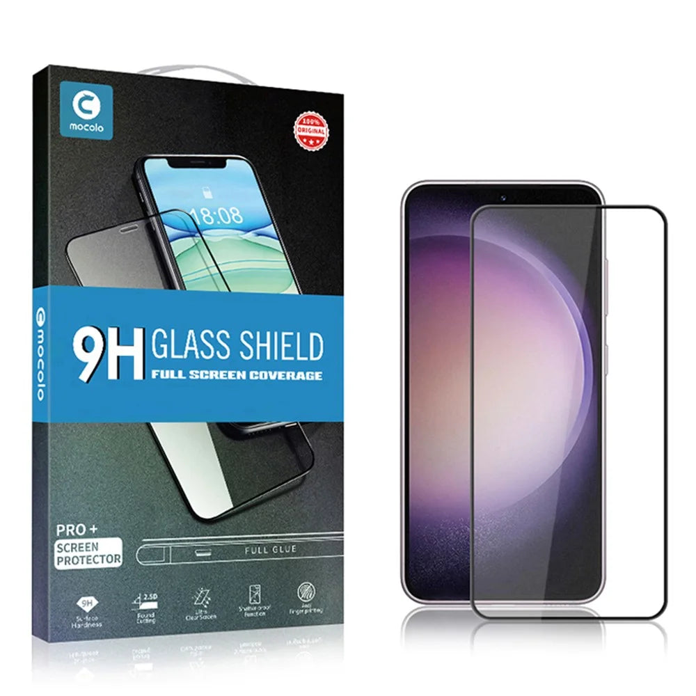 MOCOLO For Samsung Galaxy S25 / S24 Full Screen Protector Full Glue Tempered Glass Film - Black - 6