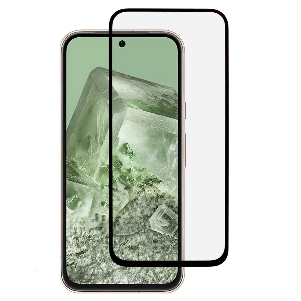 For Google Pixel 8a Full Coverage Screen Protector Silk Printing Tempered Glass Film - 1