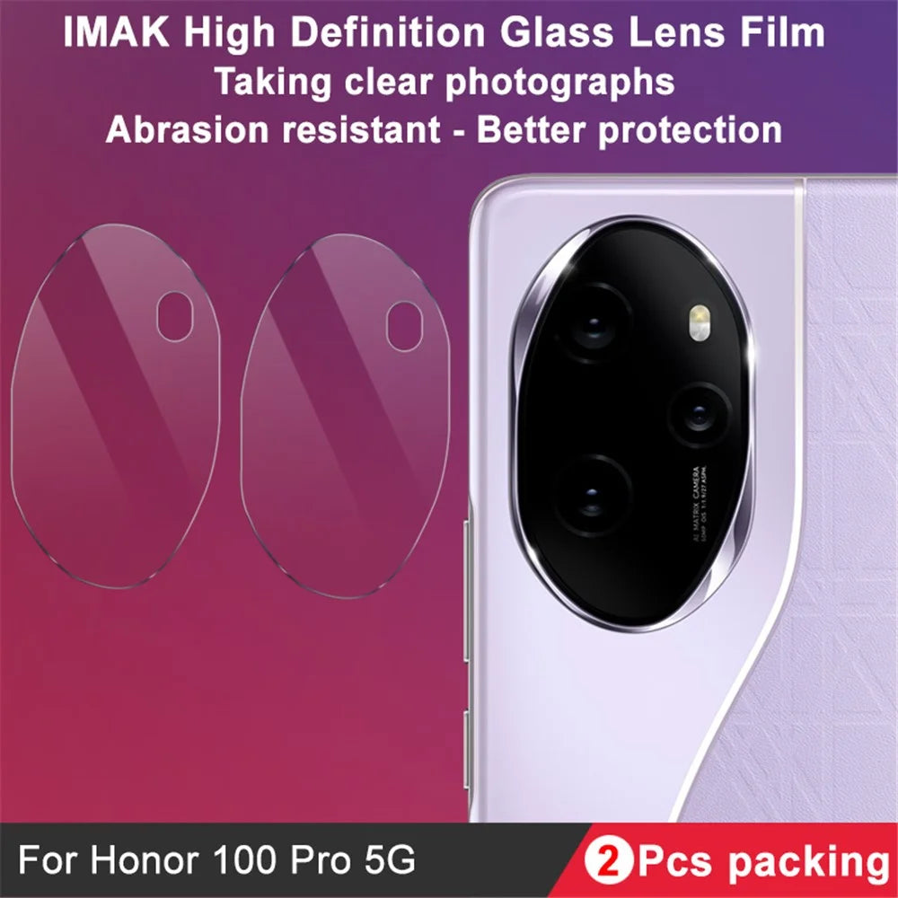 IMAK 2Pcs / Set For Honor 100 Pro 5G Camera Lens Protector HD Clarity Tempered Glass Lens Film Guard - 4