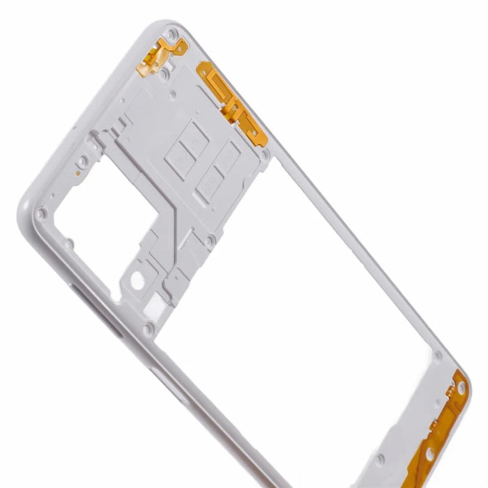 For Samsung Galaxy A22 4G (EU Version) Middle Plate Frame Mobile Phone Replacement Part (without Logo) - White - 6